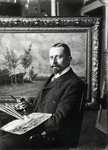 104427 Portret van G.W.P. van Dokkum, geboren 1870, kunstschilder te Utrecht, overleden 1931. Te halve lijve links, ...